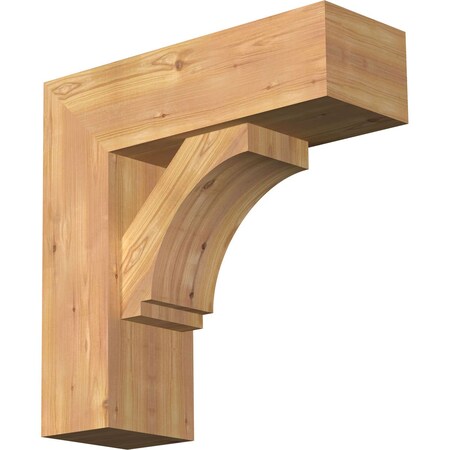 Ekena Millwork Imperial Block Smooth Bracket w/ Offset Brace, Western Red Cedar, 7 1/2"W x 22"D x 22"H BKT0806X22X22IMP05SWR